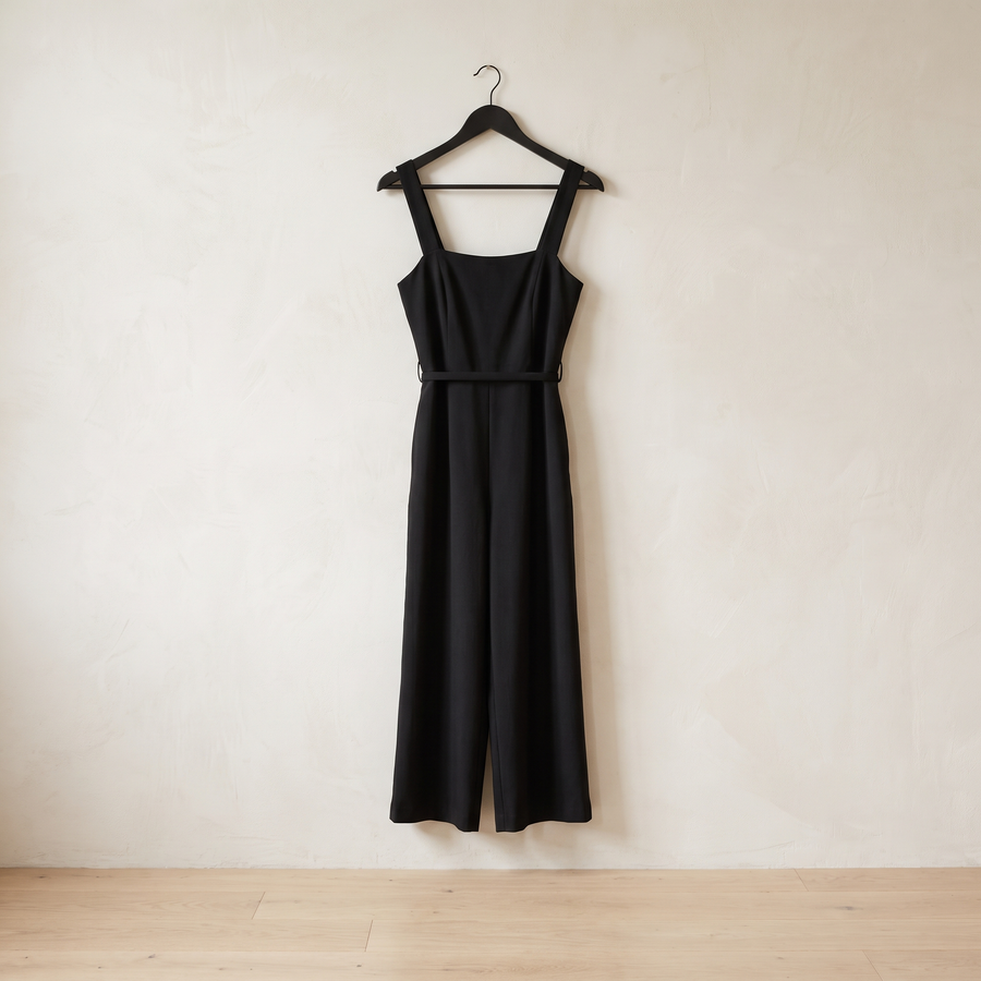 Jumpsuits collection - black tailored wide-leg jumpsuit