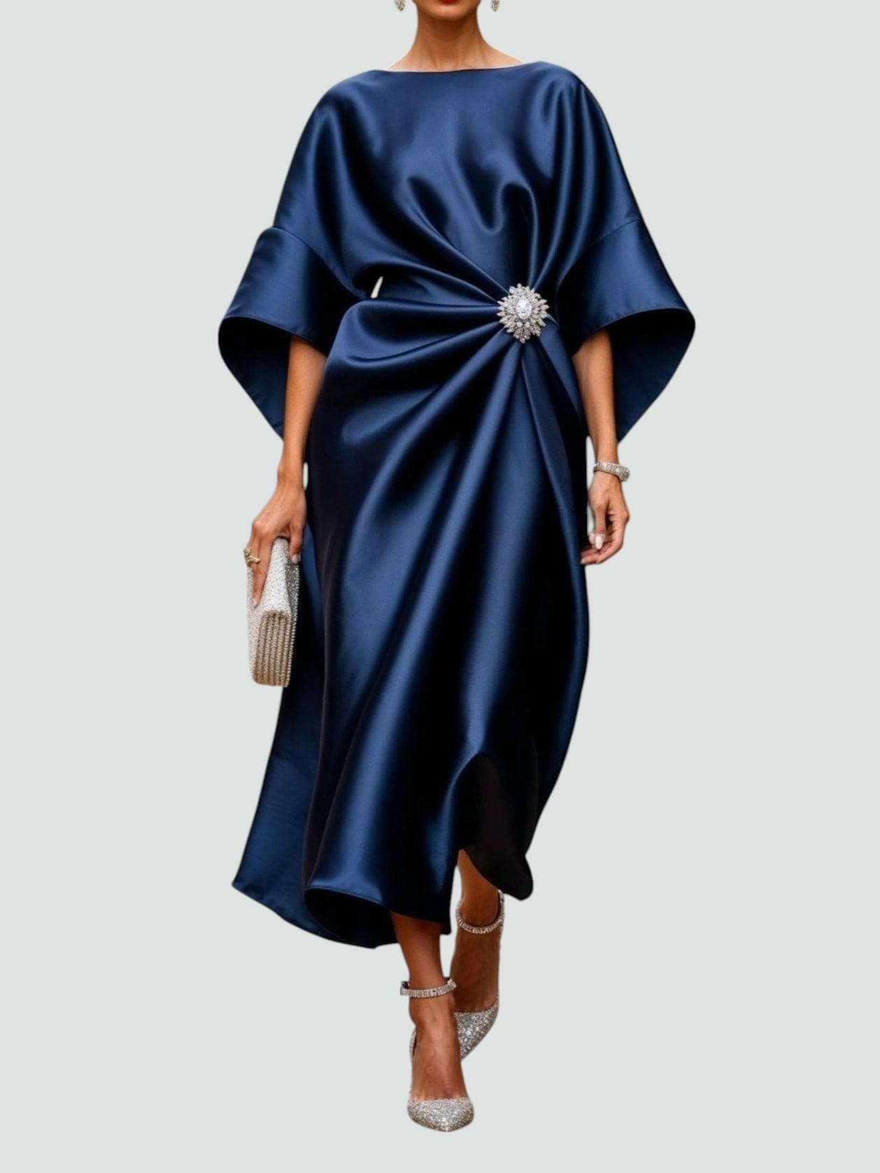 Clementine | Draped Satin Evening Dress