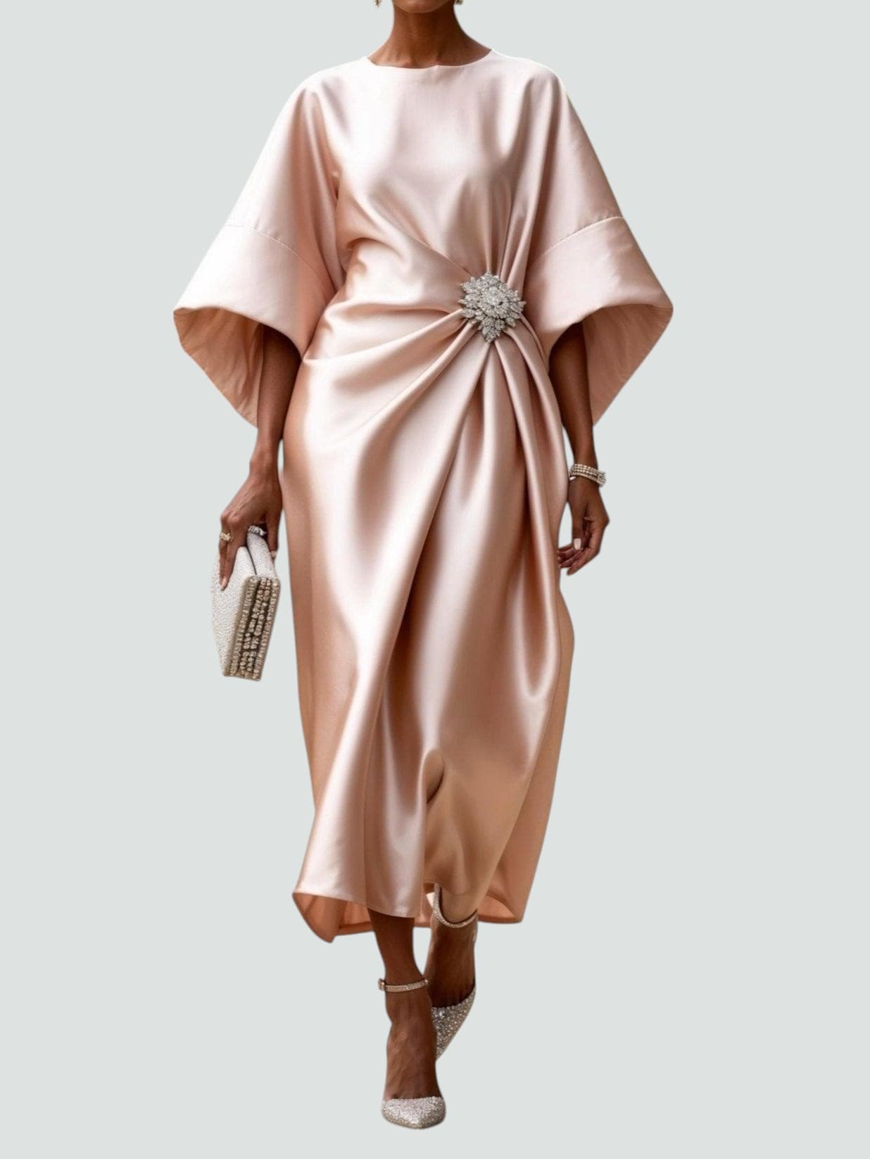 Clementine | Draped Satin Evening Dress