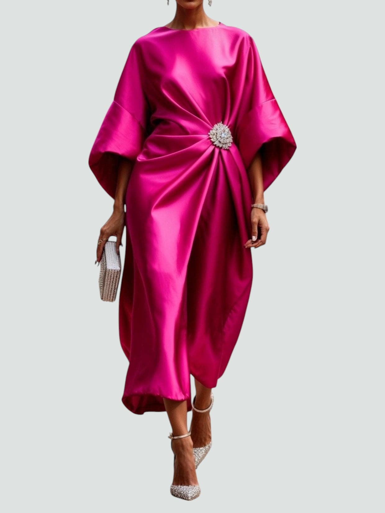 Clementine | Draped Satin Evening Dress