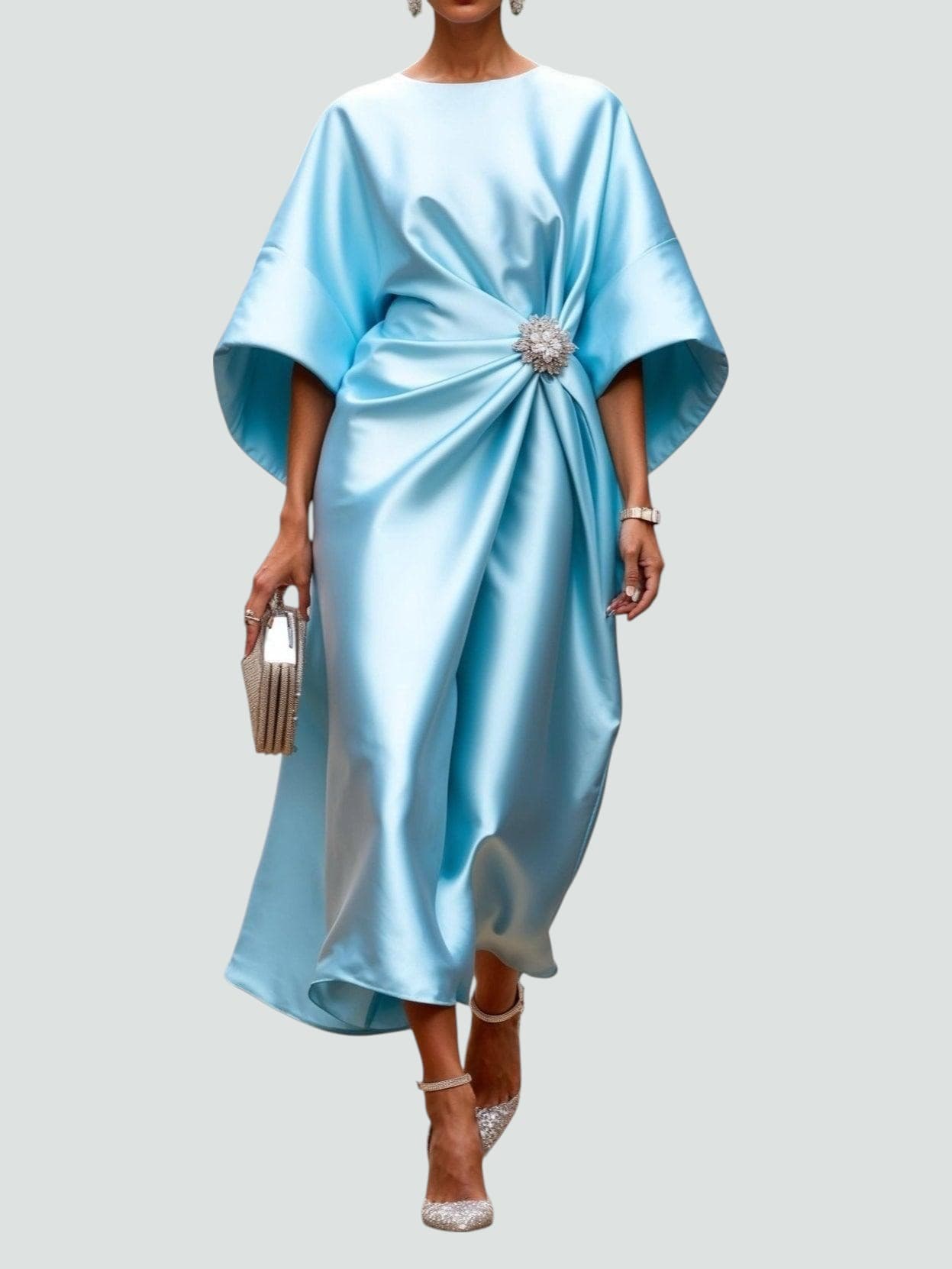 Clementine | Draped Satin Evening Dress