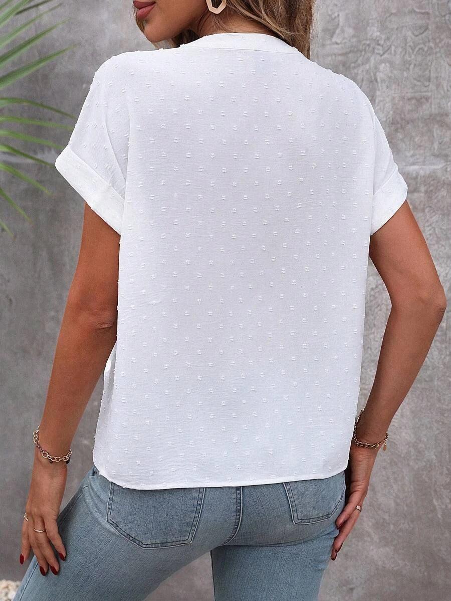 Fenja™ | Swiss Dot Button-Up Blouse
