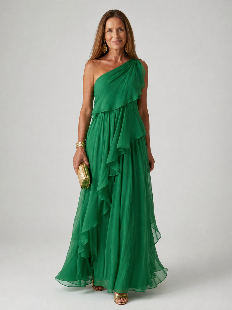 Florence | One-Shoulder Ruffle Dress