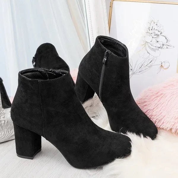 Josephine | Suede Block-Heel Ankle Boots