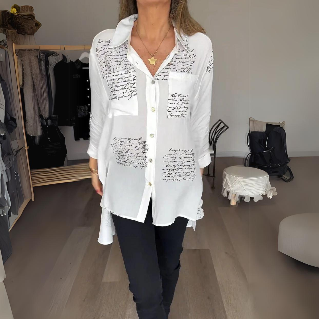 Helene | Shirt with Handwritten Print