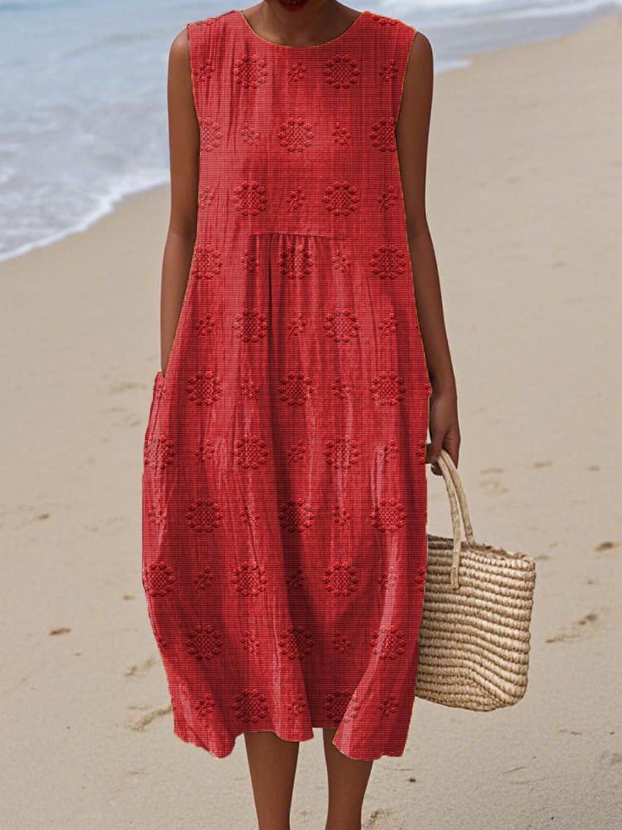Megan | Sleeveless Cotton Pocket Dress