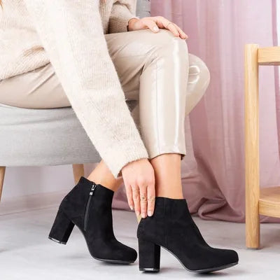Josephine | Suede Block-Heel Ankle Boots