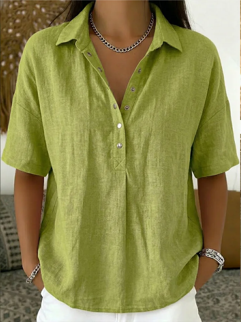 Tessa | Collared V-Neck Blouse (1+1 Free)