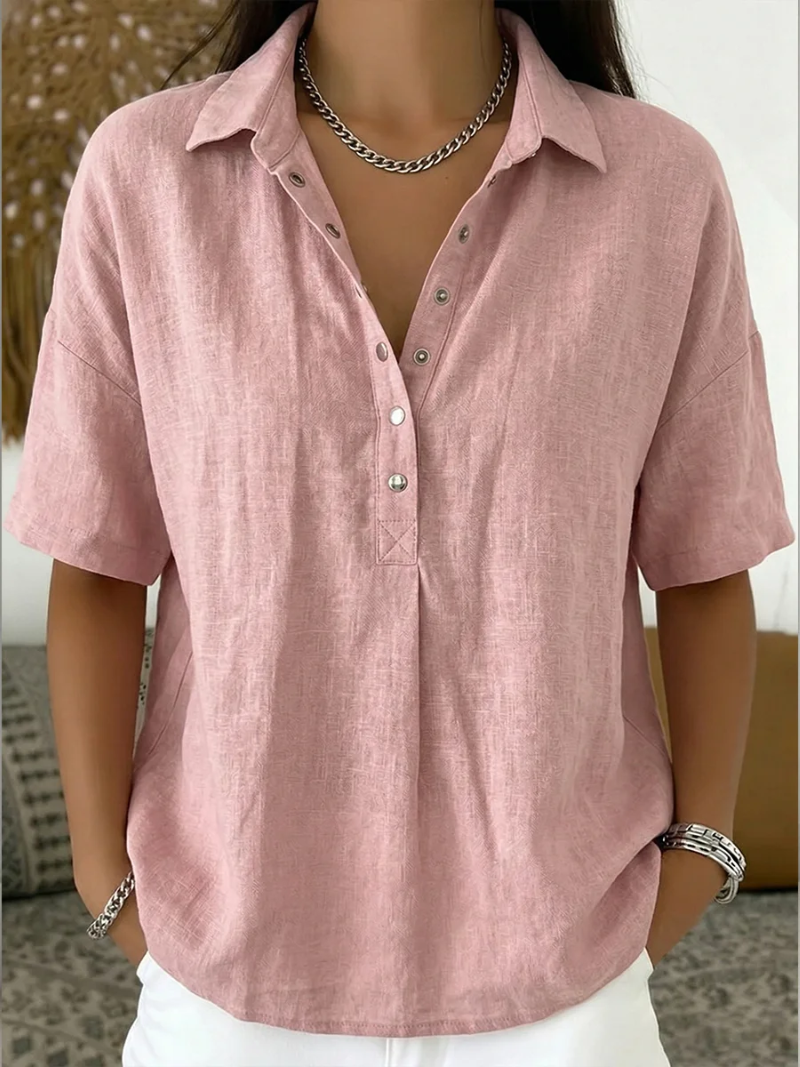 Tessa | Collared V-Neck Blouse (1+1 Free)