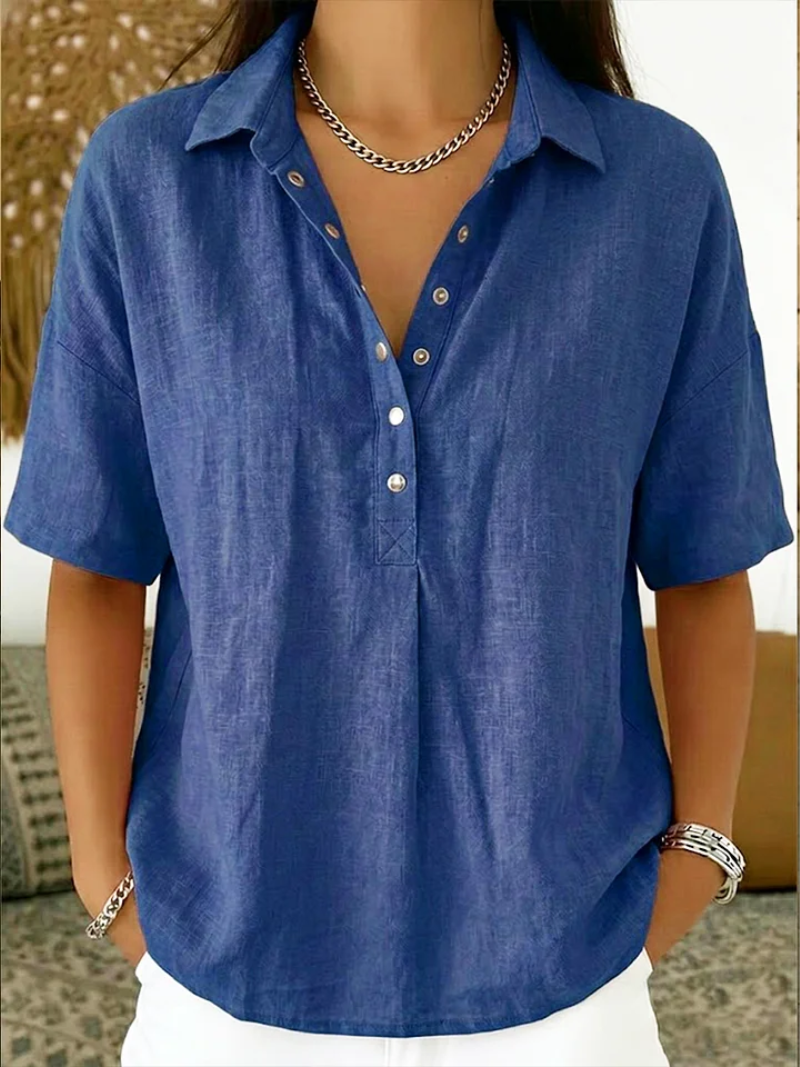 Tessa | Collared V-Neck Blouse (1+1 Free)