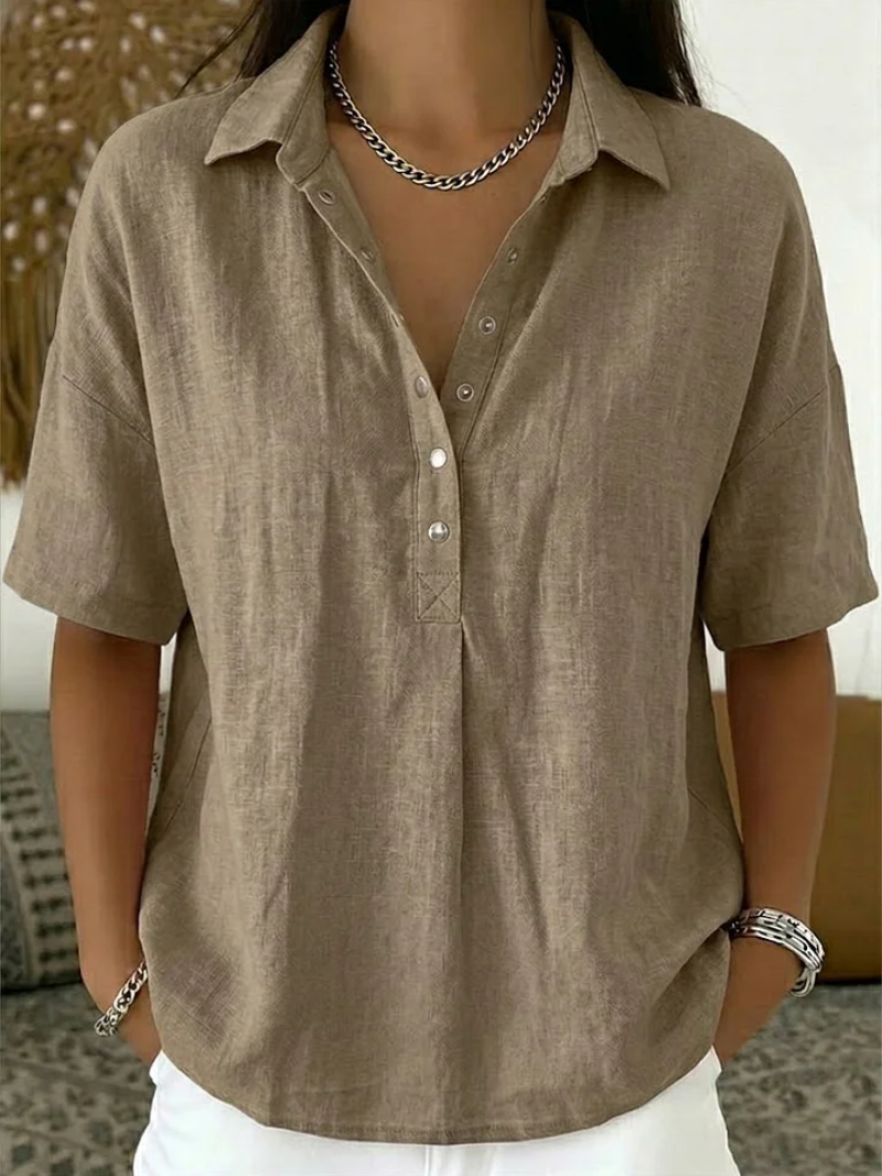 Tessa | Collared V-Neck Blouse (1+1 Free)