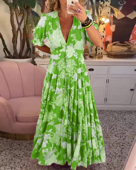 Ellis | V-Neck Floral Dress