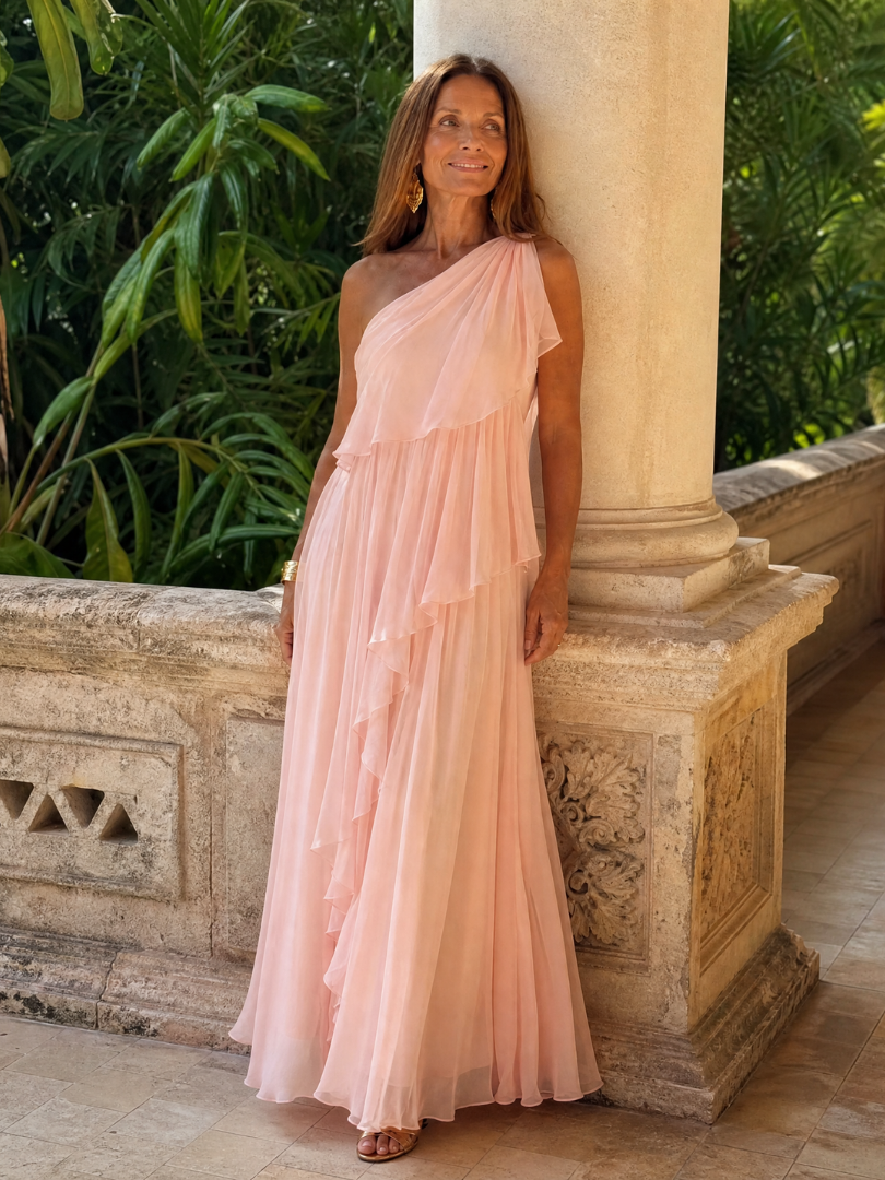 Florence | One-Shoulder Ruffle Dress