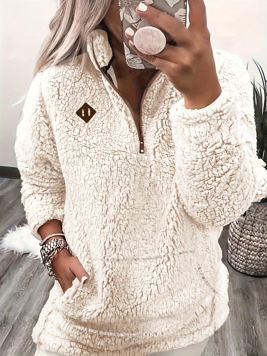 Lily | Patch Quarter Zip Pullover