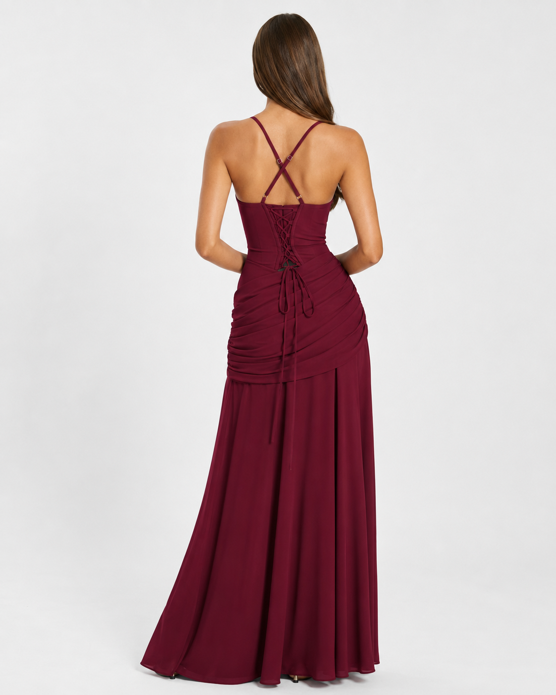 Enie | Draped Square-Neck Maxi Dress