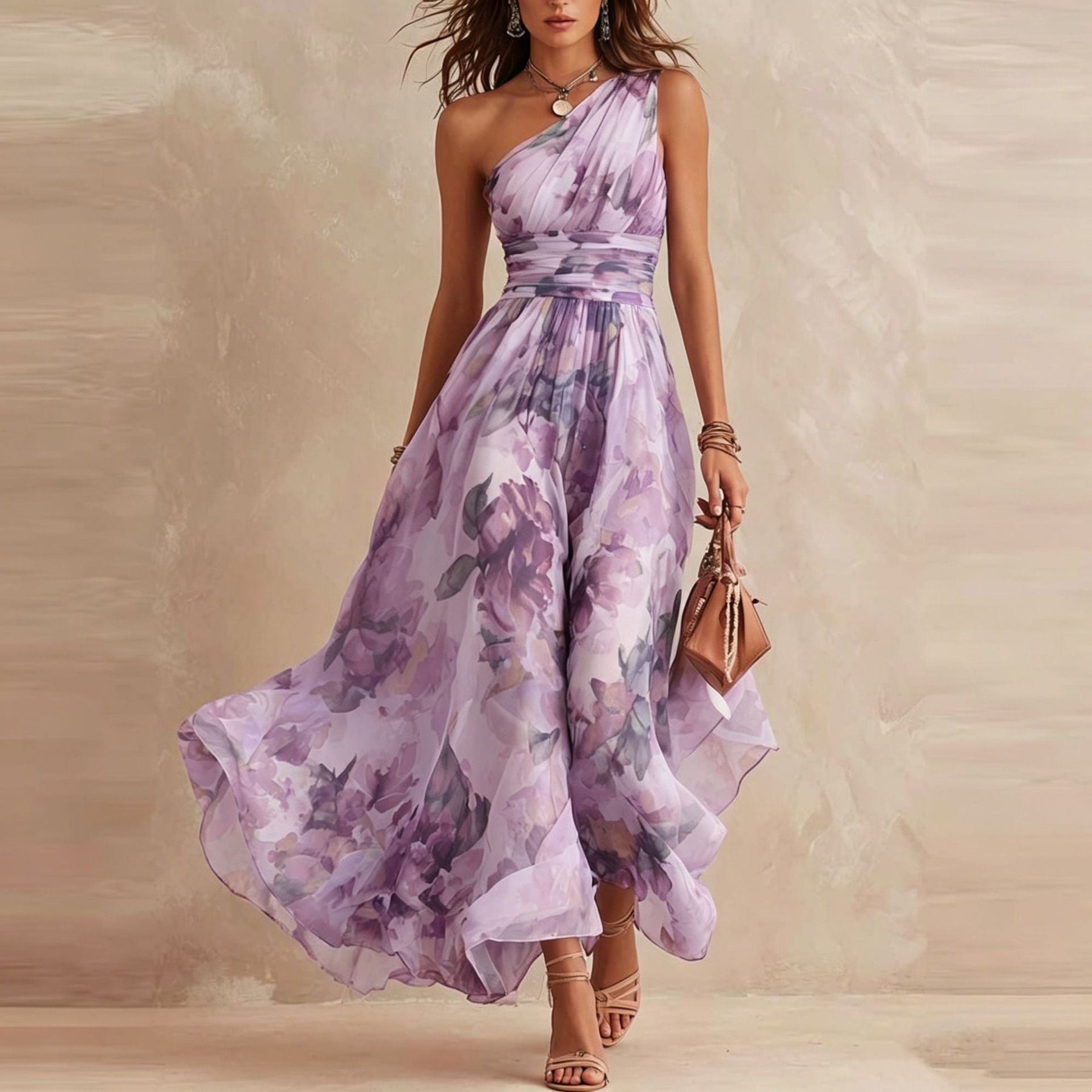 Vera | One-Shoulder Chiffon Dress