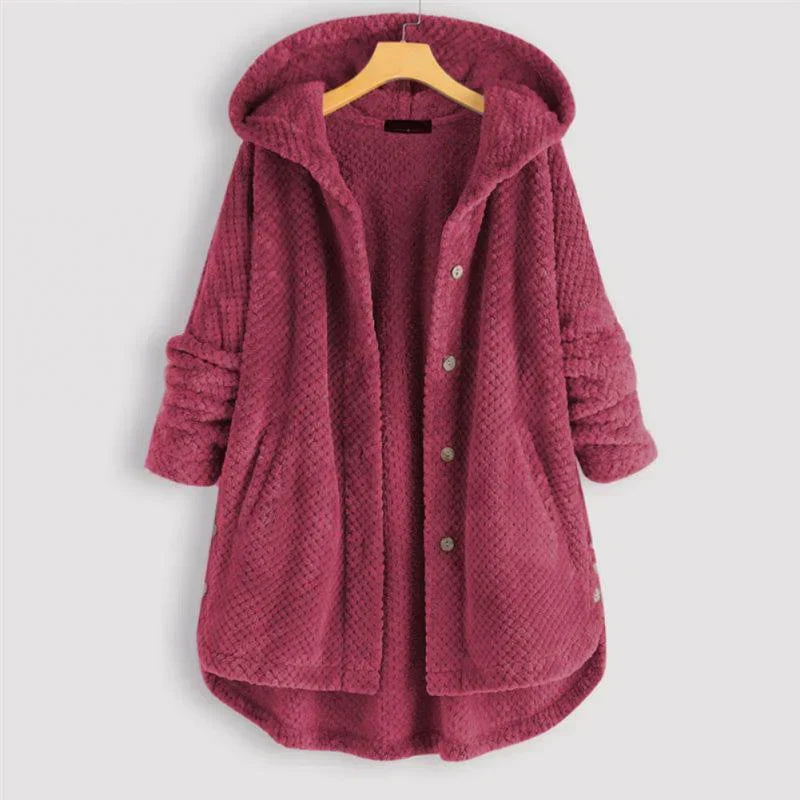 Anna | Hooded Ribbed Coat