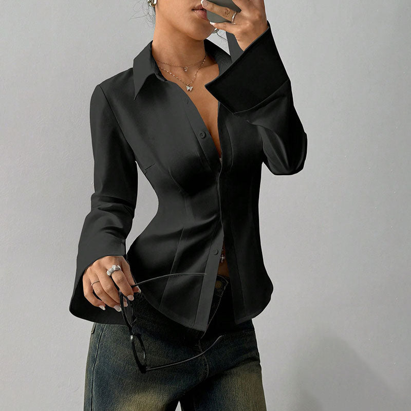 Eleanor | Waist-Defining V-Neck Top