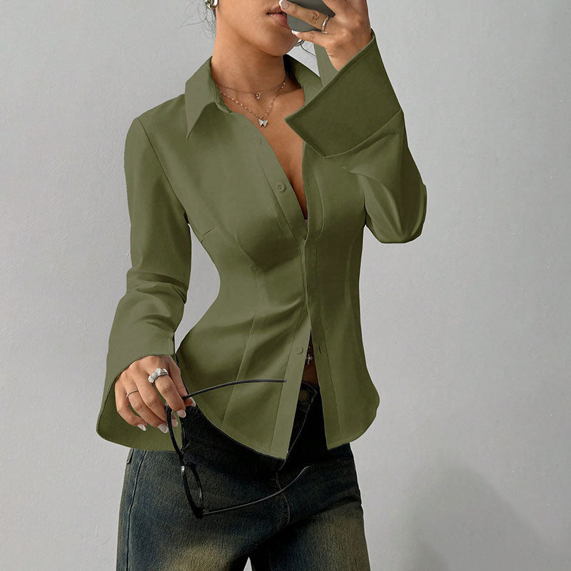 Eleanor | Waist-Defining V-Neck Top