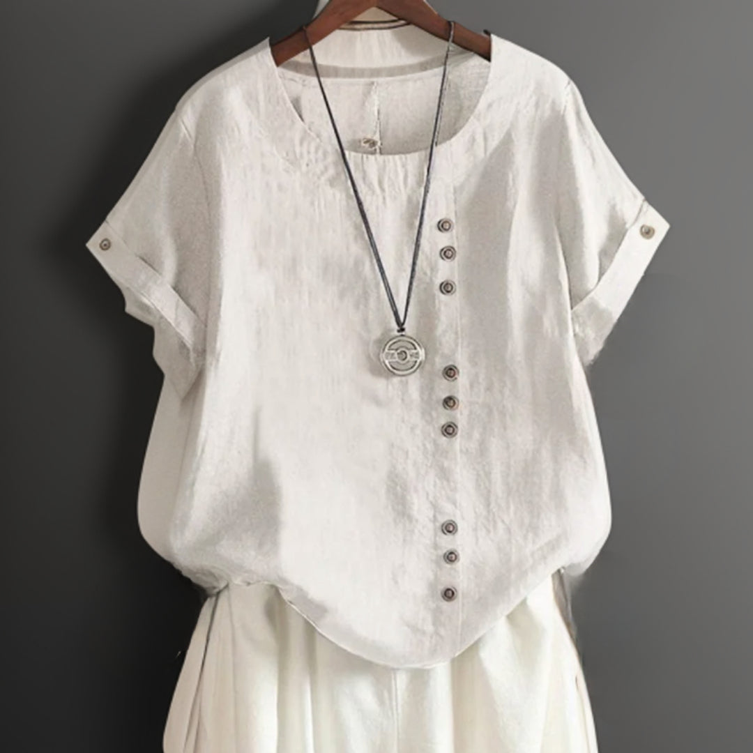 Klara™ | Button Detail T-Shirt