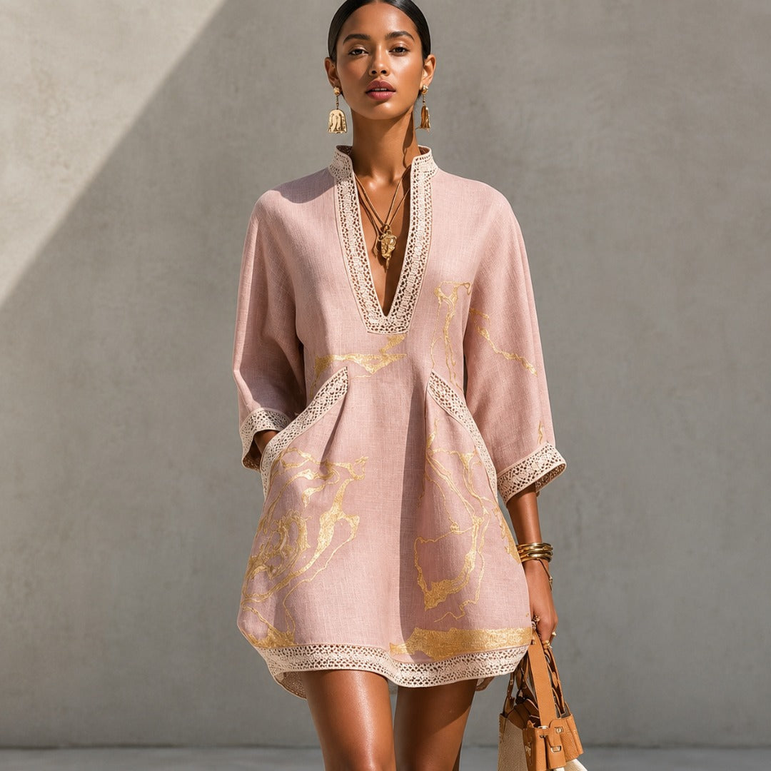 Charlotte | Crochet Trim Mini Dress