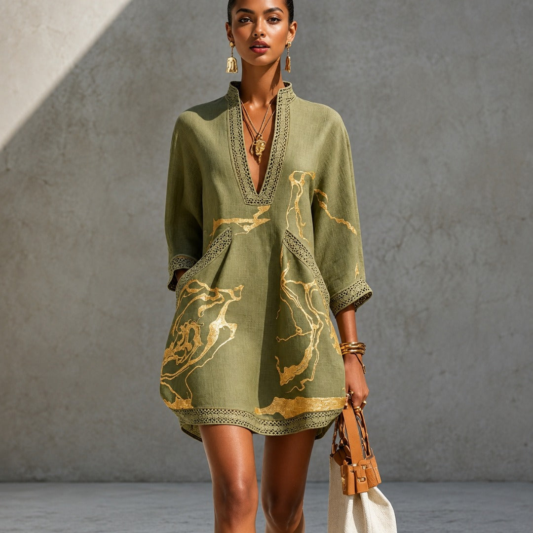 Charlotte | Crochet Trim Mini Dress
