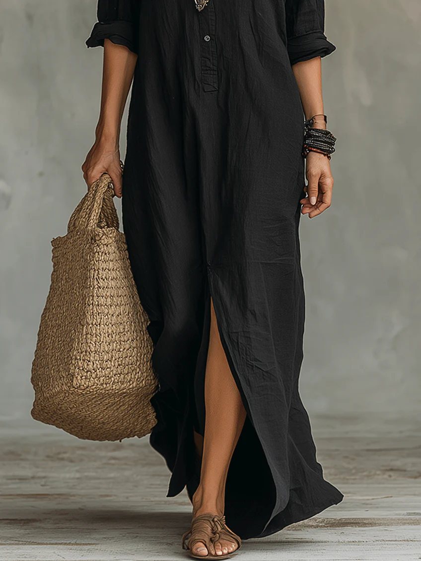 Isolde | Button-Front Maxi Dress