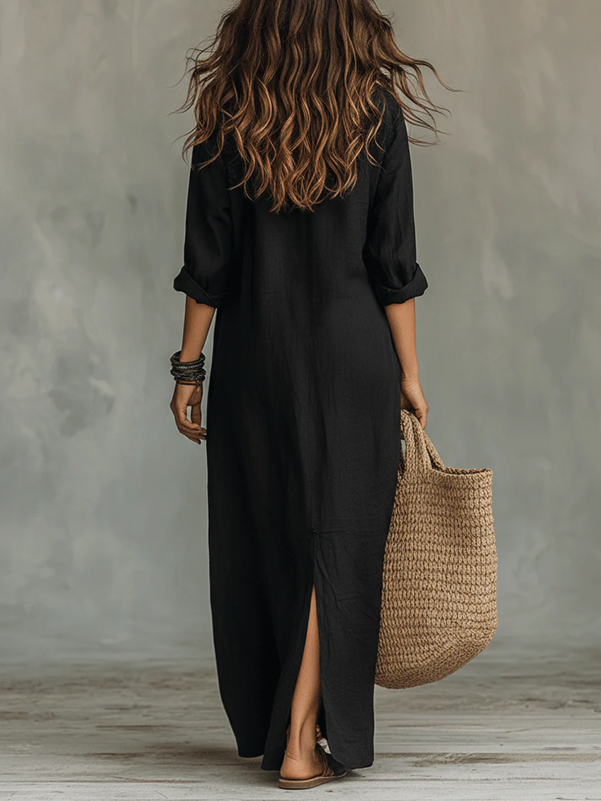 Isolde | Button-Front Maxi Dress