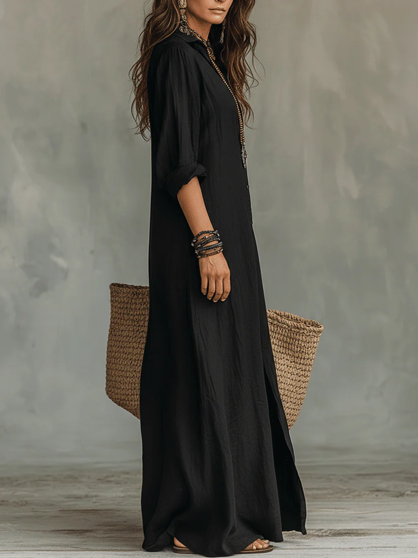 Isolde | Button-Front Maxi Dress
