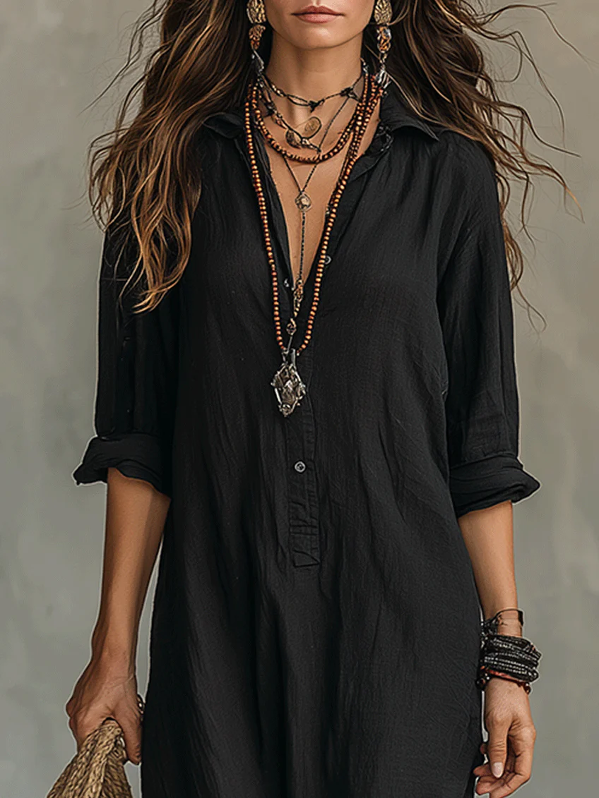 Isolde | Button-Front Maxi Dress