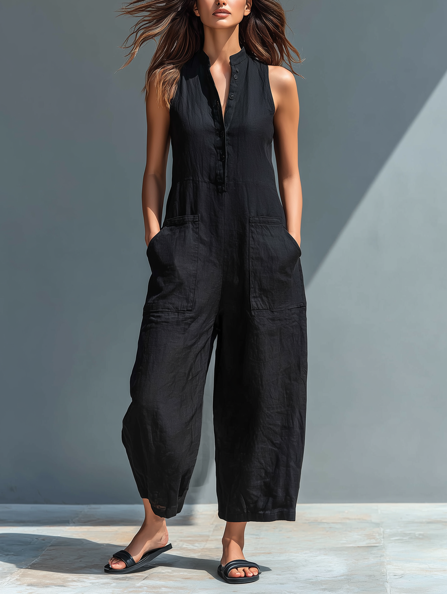 Julia | Sleeveless Linen Jumpsuit