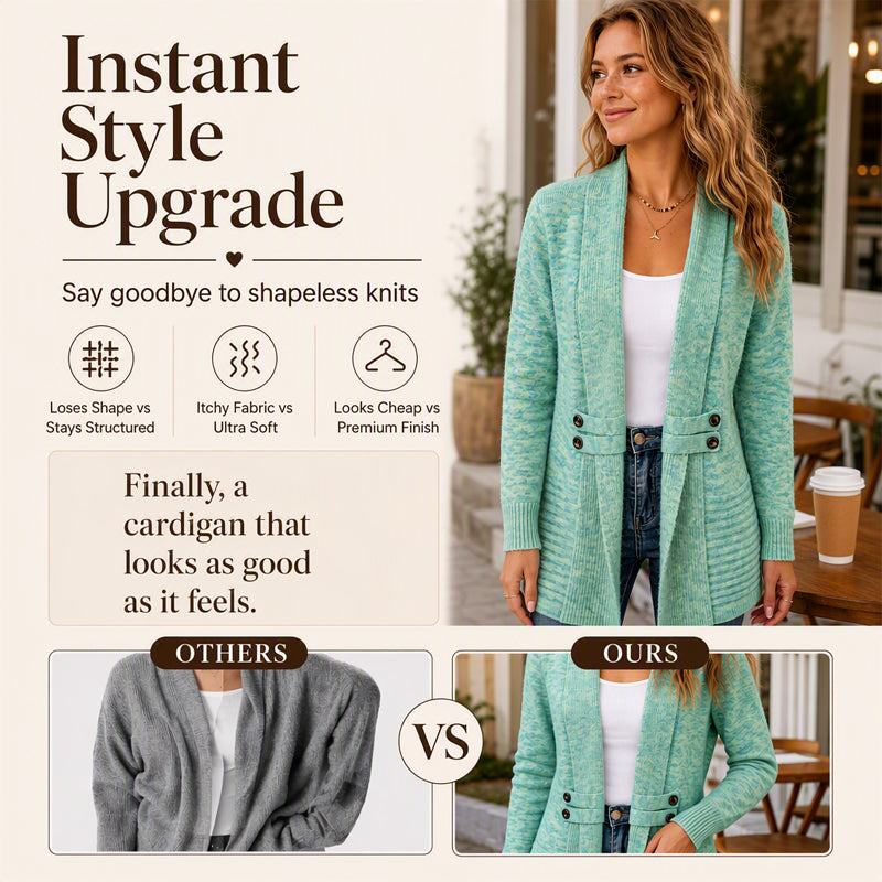 Elodie | Double-Breasted Knit Cardigan