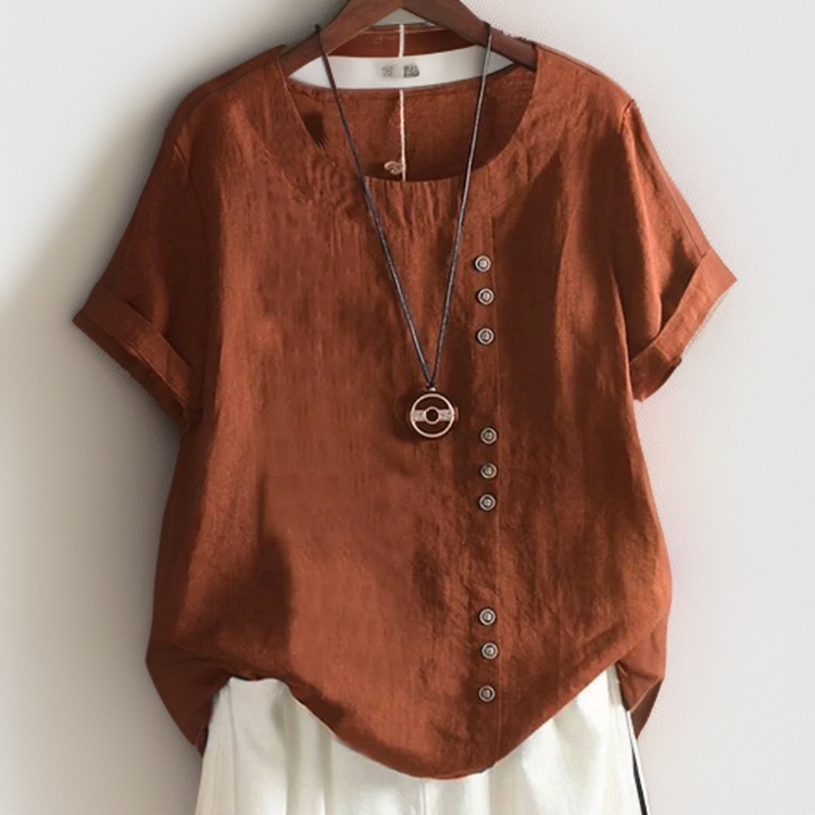 Klara™ | Button Detail T-Shirt