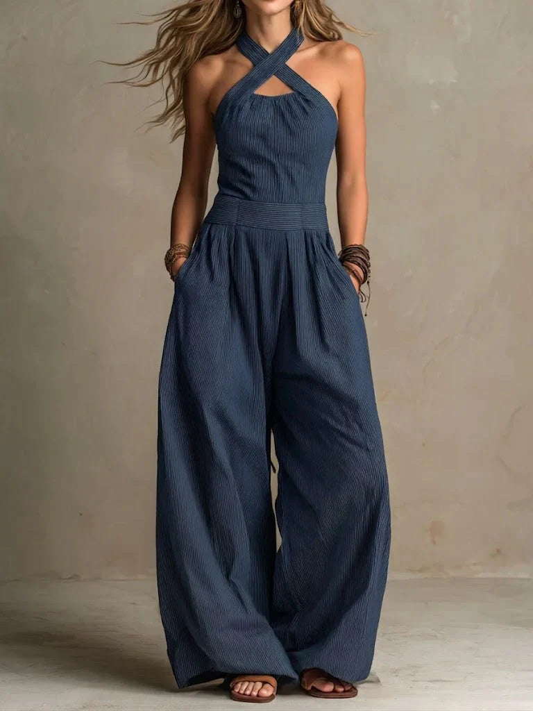 Melanie | Elegant Cross-Neck Jumpsuit