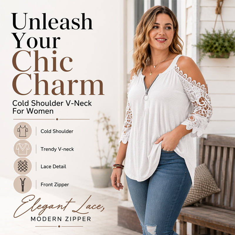 Nora | Lace Cold-Shoulder Top